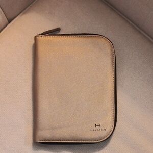 Halston Heritage Metallic Gold Zip Jewelry Case